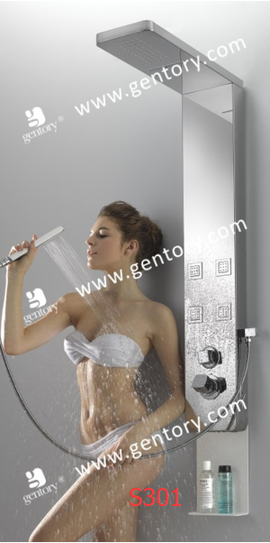Stainless Steel Chrome Mirror Finish Waterfall & Massage Shower Panel  S301