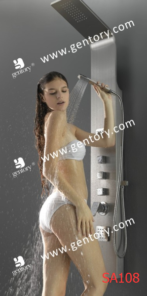 cUPC Stainless Steel Matt Finish Massage Shower Panel with Ultra Thin Shower Jet SA108