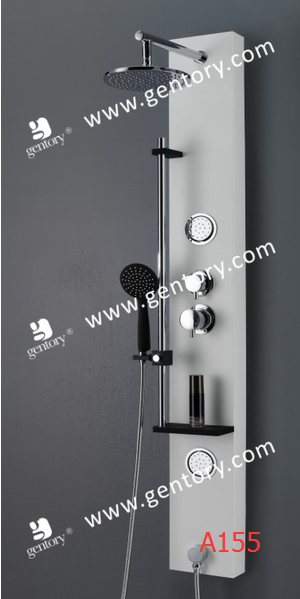 Aluminum Alloy White Painted Massage Shower Panel with Movable Hand Shower Holder A155