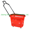 plastic shopping basket with wheels PL004 600X350X360mm Volume: 42L