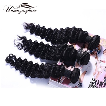 7A H-Quality Brazilian Virgin Hair Deep Wave Unprocessed Virgin Human Hair Weave 4 Bundles/400g Lot