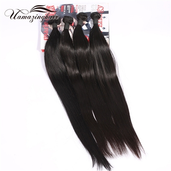 7А бразильского Виргинские человеческих волос Weave необработанные связки Straight4/400г Бесплатная доставка
