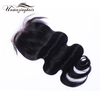 Indian virgin hair Body Wave 3.5*4 Free part lace top closure