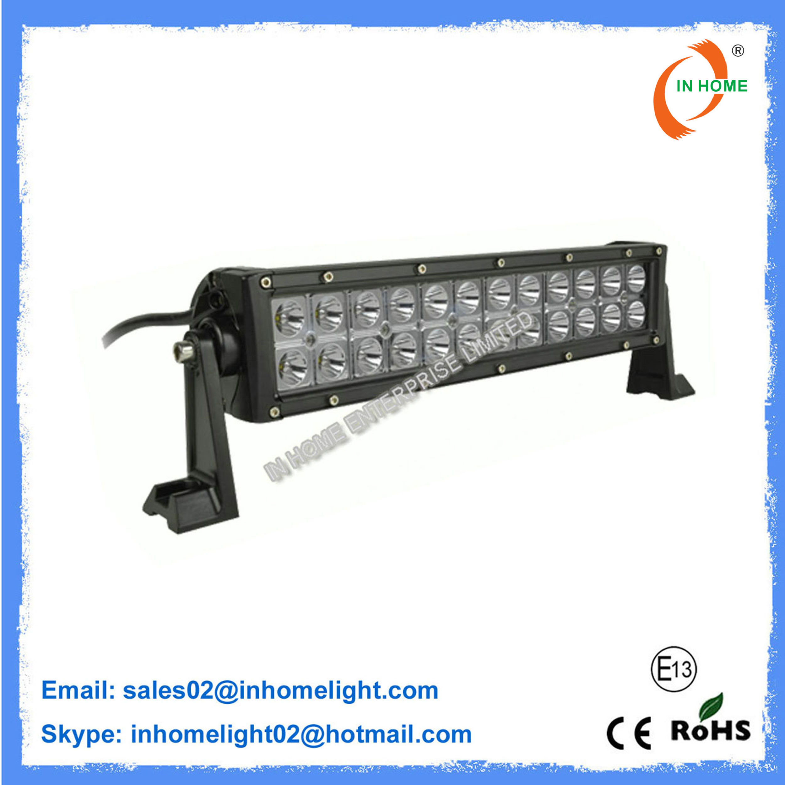 Light Bar 72W High Lumen 7200 LM Waterproof IP67 LED Work Light Bar