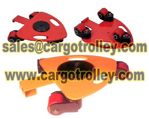 Rotating dollies skates for confined spaces