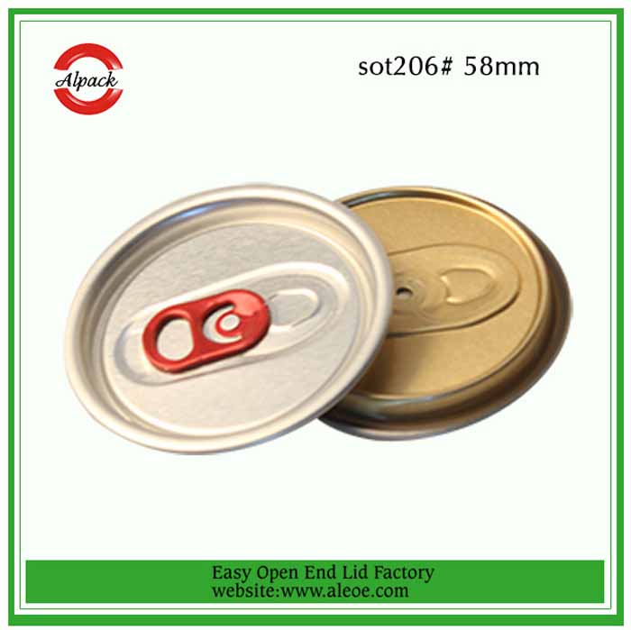 206#58mm aluminium fruit juice can easy open lid company