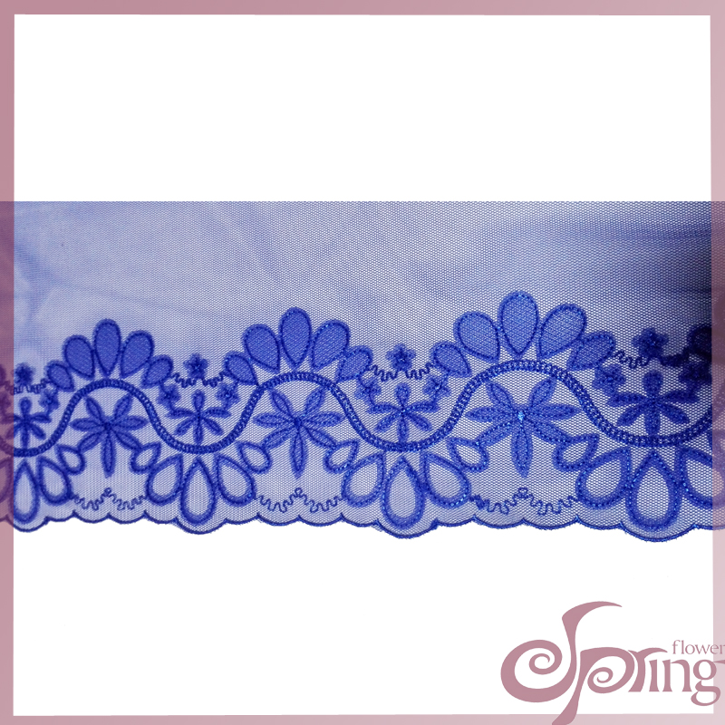 [F22096T] Floral embroidered netting lace fabric for dress