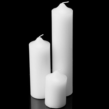 religious activities and use white color church pillar candle