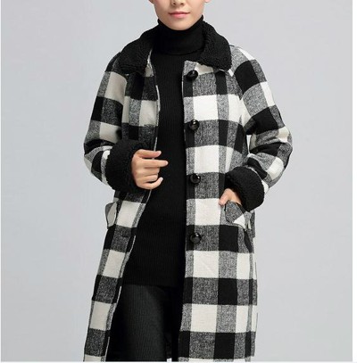 vintage plaid jacket and long sections woolen coat