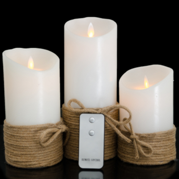 flameless moving wick wax LED candle with changing color