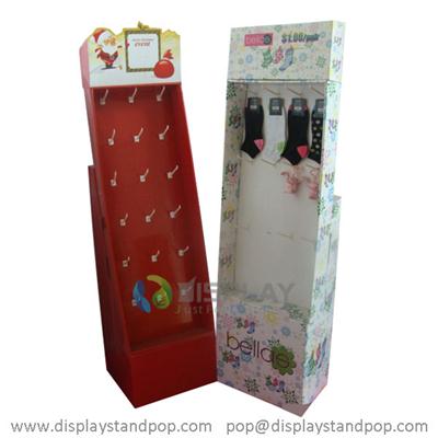 Customized Socks Cardboard Corrugated Peg Hook Display