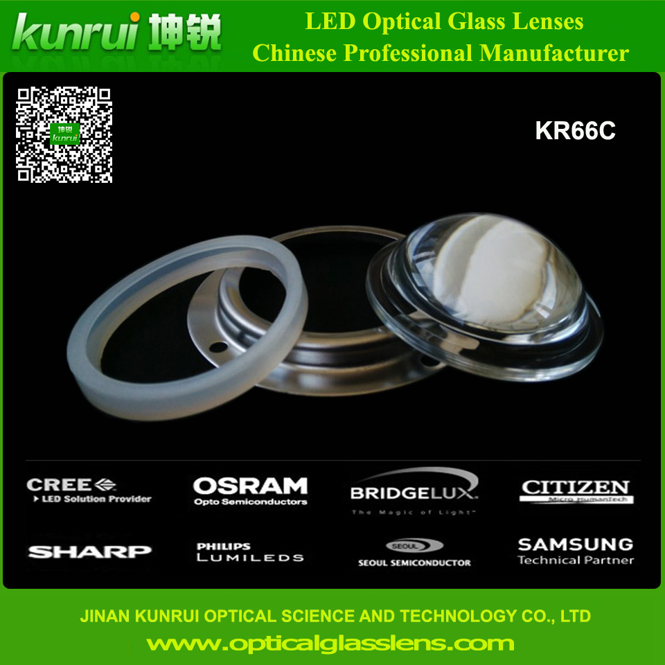 100 градусов LED стеклянный объектив для 10W-100W Сид высокого залив свет (KR66C)