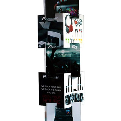 Наушники Выдвиженческая стойка дисплея паллета картона с рекламной печатью