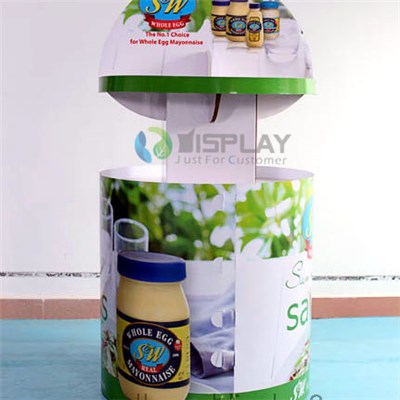 Customized Round Cardboard POS Display Stands for Milk Promotion, Milk POP Displays
