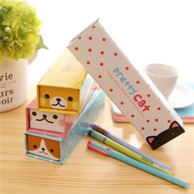 0HP2004(Student’s Cat Or Puppy Or Bunny Or Bear Carton Pencil Case Paper Box
