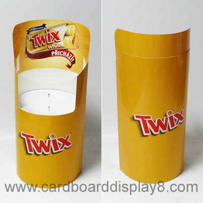 Twix Food Display Bins, Round Dump Bins made by Cardboard