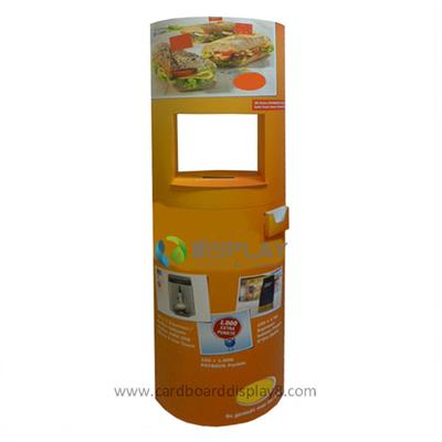 Food Promotional Cardboard Totem Lama Displays with a Tables in the Middle