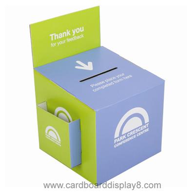 Custom Designed Cardboard Collecting Boxes, Corrugated Display Boxes with Pockets