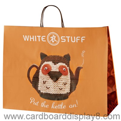 Large Twisted Handle Kraft Paper Carrier Bags for Clothing