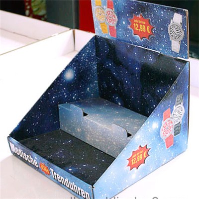 2 Tiers Corrugated Countertop Displays for Watches Promotion