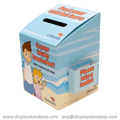 Custom Designed Advertising Ballot Box, Corrugated Cardboard Ballot Box with Brochure Holders