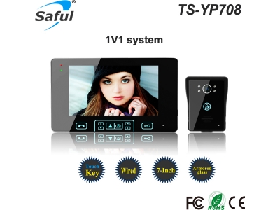 Saful TS-экран YP708 7 проводной видео-телефон двери