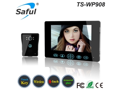 Saful TS-экран WP908 1х1 2.4 GHz Цифров 9 дюймов беспроводной видео-телефон двери 