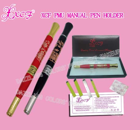 XCF PMU manual penholder/eyebrow-tattooing pen/ curved needle/dazzling colors’