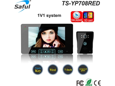 Saful ТС-YP708RED 7 видео-телефон двери с функцией записи 