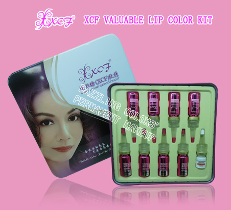 XCF valuable lip color kit/permanent makeup lip colors/lip tattooing products/dazzing colors’