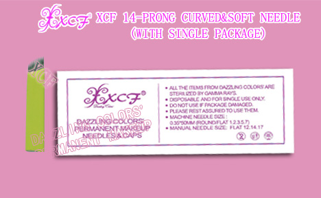 XCF14-prong curved&soft needle/with single package/eyebrow-tattooing needle/permanent makeup product