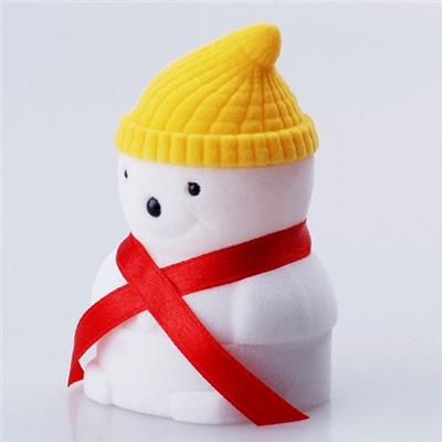 Christmas Snowman Velvet Ring Box