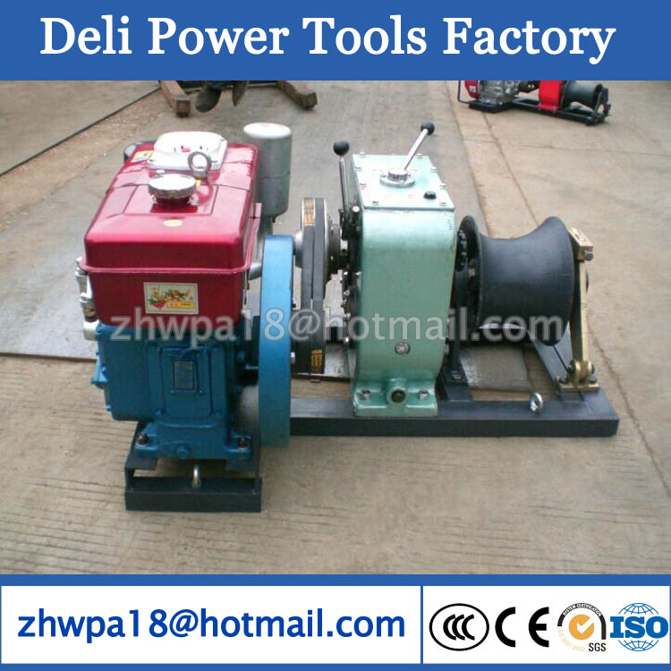 Diesel Engine Cable Pulling Winch Machine heavy duty 8T 