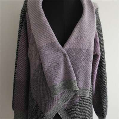 Fashion Women Jacquard Knit Poncho Sweater