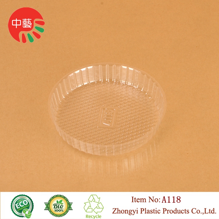 clear round packaging plastic disposable food tray for bakery