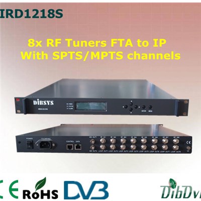 8x RF Tuners FTA IRD With SPTS/MPTS Channels