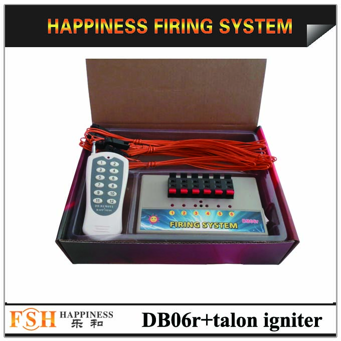 Liuyang Happiness 6 channels Wireless Remote Control Fireworks Firing System with 100 pcs 1M talon igniters