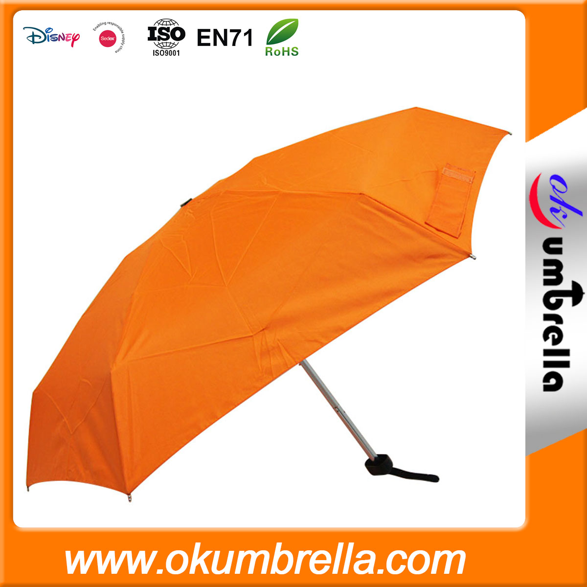 Складной зонт, зонт 5 сложений OKUM-394, мини зонт