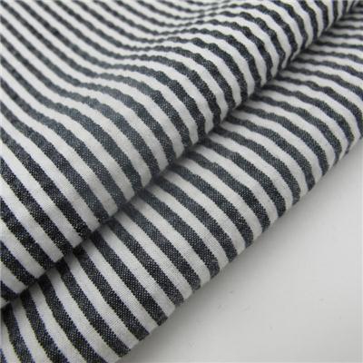 Black And White Stripe Seersucker Fabric