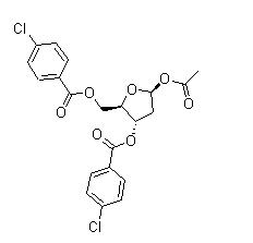1- O-Acetyl-3, 5-di- O- (p-chlorobenzoyl)-2-deoxy- Α,β- D-ribofuranoside 
