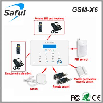Saful GSM сети-GSM и Х6 сенсорный экран беспроводной системы охранной сигнализации