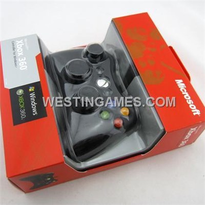 Проводных игровых устройств управления регулятор с красным упаковка для Xbox 360 и Windows PC - черный