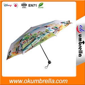 Складной зонт, зонт 3 сложения OKUM-37