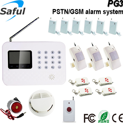 PSTN+ GSM LCD screen doorbell GSM door alarm system Saful PG3