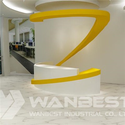 Circle Solid Surface Reception Desk