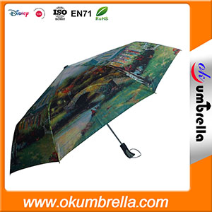 Складной зонт, зонт 3 сложения OKUM-244