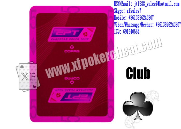 XF EPT Plastic Coated Playing Cards With Sides Bar-Codes Markings Or Backside Invisible Markings For Poker Analyzer Or For UV Contact Lenses Or For Natural Visible Black Dot Contact Lenses