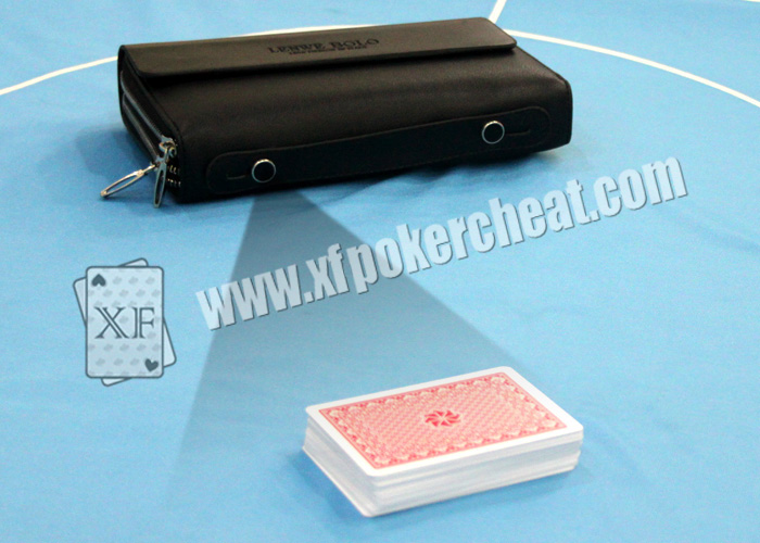 XF New Style Man’s Leather Wallet Camera To Scan Bar-Codes Marked Playing Cards For Samsung Galaxy Poker Analyzer