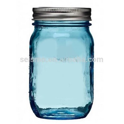 Blue Glass Mason Jars