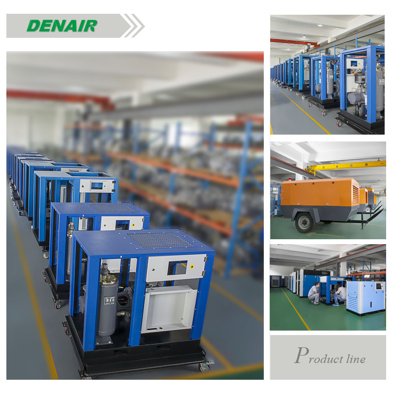 denair high efficiency diesel portable air compressor